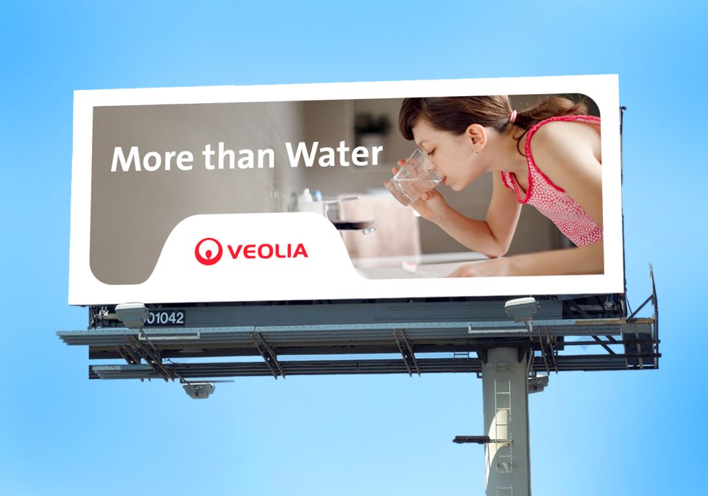 Billboard with a Veolia Logo